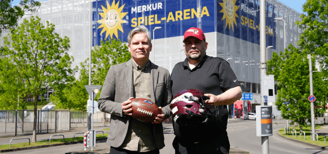 Rullkötter und Paatz fiebern dem Merkur Game in der Merkur Spiel-Arena entgegen. © Rhein Fire/Mirkan Dagdelen