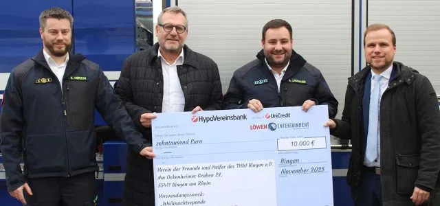 Löwen Entertainment Weihnachtsspende THW Bingen